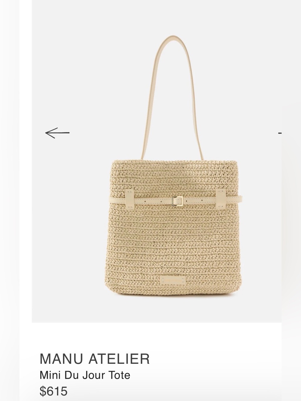 MANU ATELIER Beige Mini Du Jour Woven Tote